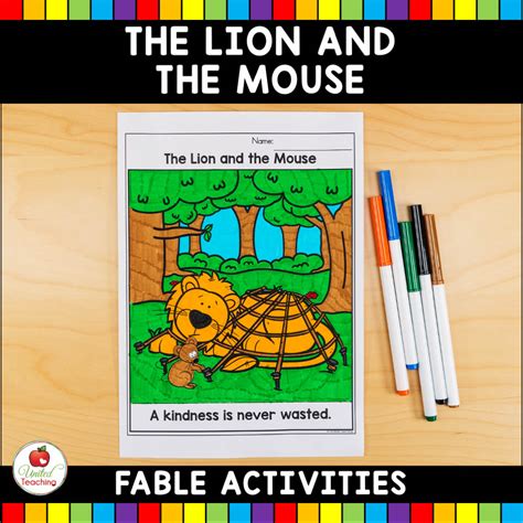 The Lion and the Mouse Aesop Fables Activities - United Teaching