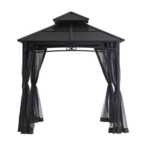 Hometrends 8 Ft X 8 Ft Hardtop Gazebo With Netting Walmart Canada