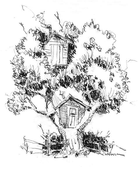 Coloriage Cabane Dans Un Arbre B Timents Et Architecture