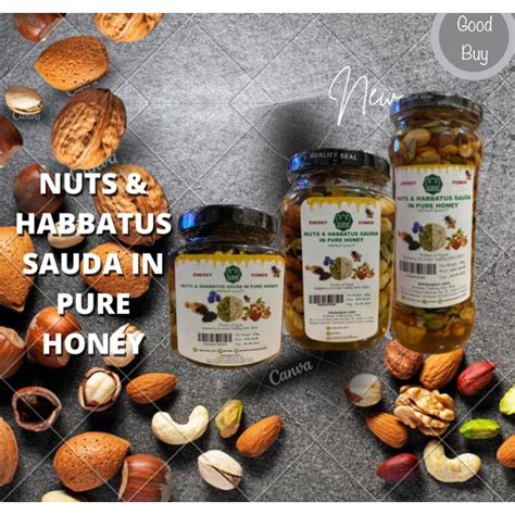 Assorted Nuts And Habbatus Sauda With Pure Honey Pure Honey Madu