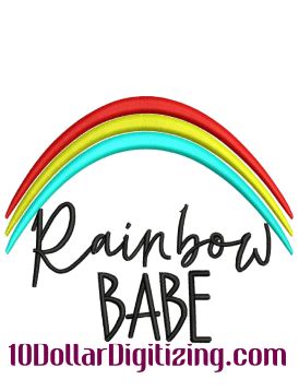 Rainbow Babe Embroidery File Design Pattern Dst Pes Jef Exp