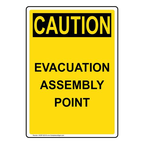 Portrait OSHA Evacuation Muster Sign With Symbol OEEP-25599