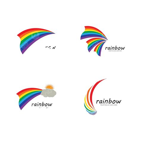 Rainbow Icon Logo Vector Rainbow Template Color Vector Rainbow