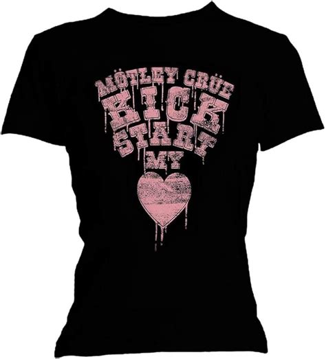 Motley Crue Official Ladies T Shirt Metal Kickstart My Heart Vintage L