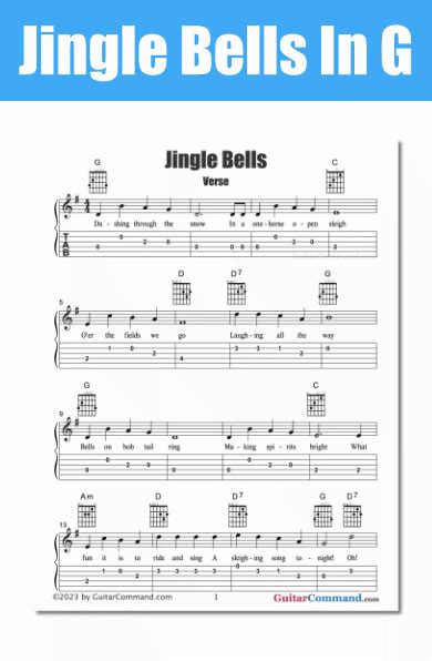 Jingle Bells Guitar Music G Guitar Command