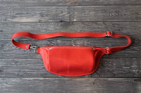 Red Leather Fanny Pack Women Fanny Pack Belt Bag Hip Bag | Etsy