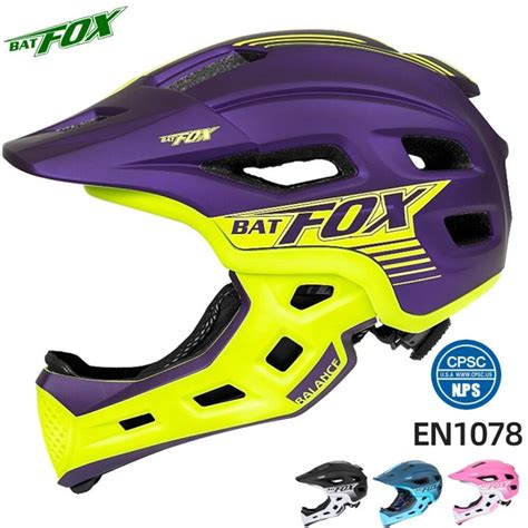 BATFOX New Bicycle Helmets For Kids Full Face Detachable Mountain Bike Helmet Integrally-Molded ...