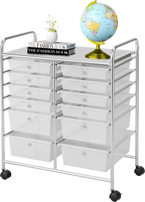 Simple Houseware Utility Cart With 12 Drawers Rolling