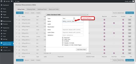 Custom Woocommerce Checkout Fields Editor