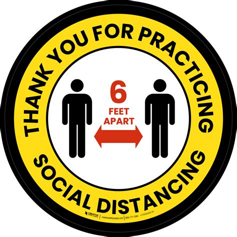 Thank You For Practicing Social Distancing 6 Feet Apart Yellow Black