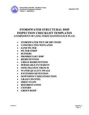 Fillable Online Stormwater Structural Bmp Inspection Checklist Fax