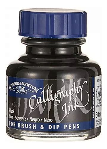 Winsor Newton Botella De Tinta Para Caligrafía Negro 1 Meses sin