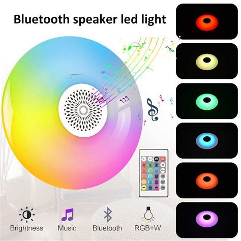 Foco Led Parlante Ufo Bluetooth Rgb Control Yohad Blue Planet