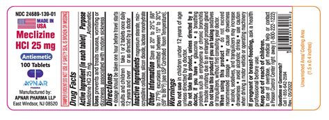 Meclizine Hydrochloride Tablet