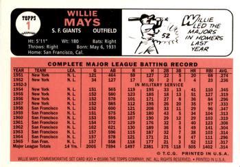 Topps Willie Mays Commemorative Reprints Willie Mays