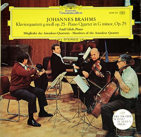 Johannes Brahms Emil Gilels Mitglieder Des Amadeus Quartetts