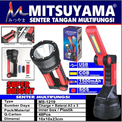 Jual Senter Tangan Multifungsi Dengan Led Cob Super Terang Mitsuyama Ms