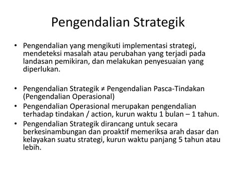 PPT Pengendalian Strategik Pedoman Dan Evaluasi Strategi PowerPoint