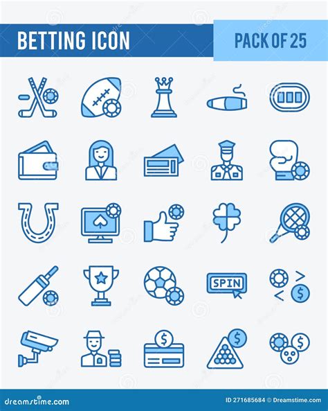 25 Betting Two Color Icons Pack Vector Illustration Stock Vector