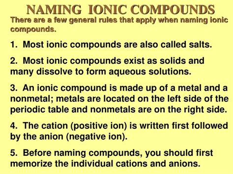 Ppt Naming Ions And Formulas For Ionic Compounds 49 Off