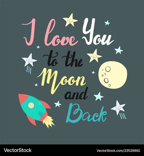 I Love You To The Moon And Back Royalty Free Vector Image