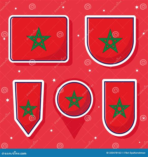 National Flag Cartoon Vector Of Morocco Stock Vector Illustration Of