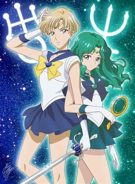 Sailor Neptune & Uranus | Sailor uranus, Sailor moon tattoo, Sailor ...