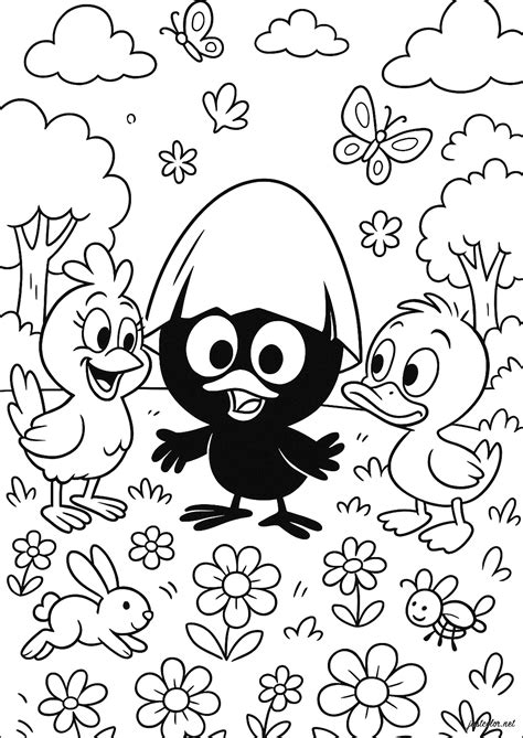 calimero  sus amigos en el jardin paginas de calimero  imprimir