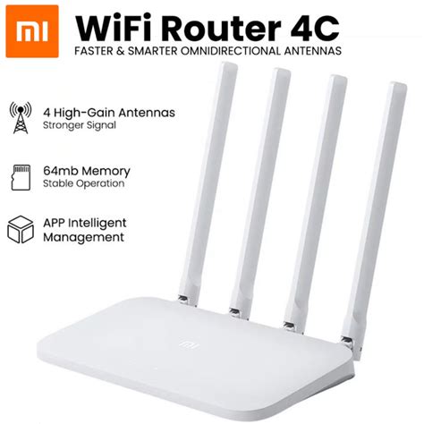 Xiaomi Mi Wifi Router 4c Easy Setup App Control 64 Ram 24g 300mbps 4