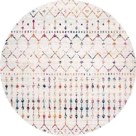 Nuloom Blythe Modern Moroccan Trellis Ft Light Multi Round Rug