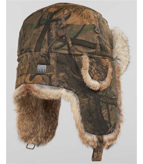 Black B 52 Aviator Hat With Grey Rabbit Fur For Men