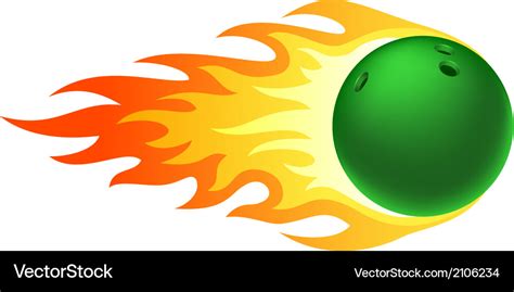 Flaming bowling ball Royalty Free Vector Image