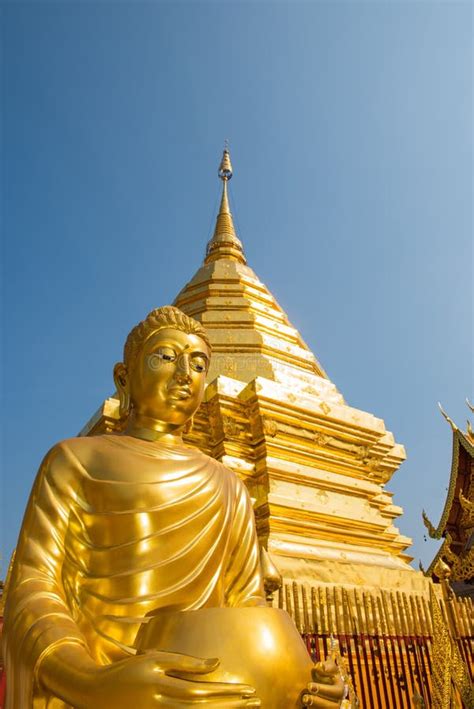 Buddha Statue At Wat Phrathat Doi Suthep Temple In Chiang Mai Stock