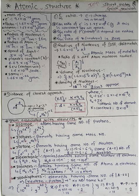 SOLUTION Atomic Structure Short Notes Studypool