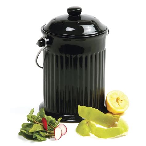 Norpro 1 Gal. Ceramic Kitchen Composter - Black