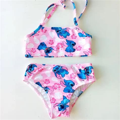 Malla Bikini Niña De Personajes Con Filtro Uv Toda Forrada Rosa Stitch MercadoLibre