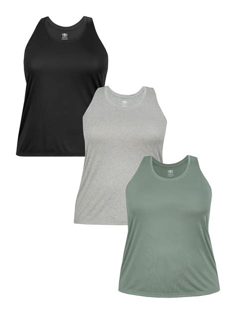 Athletic Works Womens Plus Core Active Racerback Tank Top 3 Pack