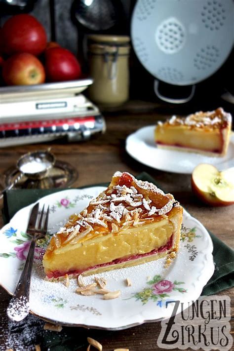 Apfelmuskuchen Mit Mandelstiften Und Preiselbeeren Zungenzirkus