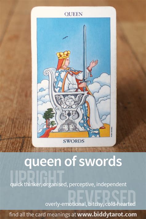 Queen Of Swords Tarot Card Meanings Artofit