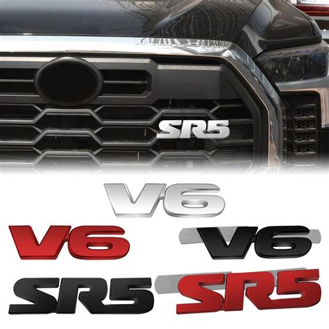 V6 Sr5 Logo Grille Emblem Sticker For Toyota Trd Tacoma Tundra 4runner