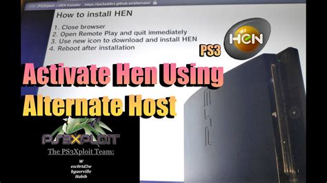 How To Activate Ps Hen Using The Alternate Host Ps Xploit Down Youtube