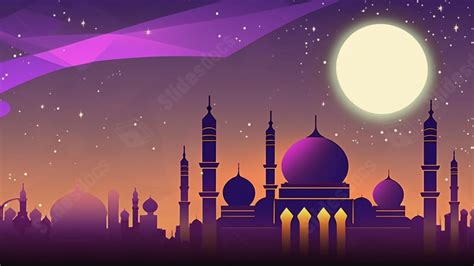 Islamic Architecture Illustration Purple Powerpoint Background For Free ...