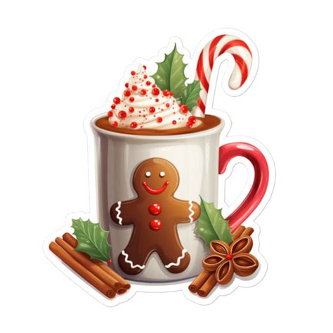 Christmas Hot Cocoa Chocolate Gingerbread Vinyl Sticker Etsy