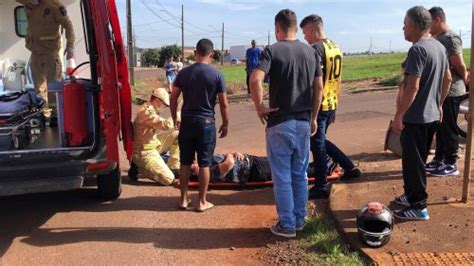 Motociclista fica ferida em acidente de trânsito no Loteamento Belmonte