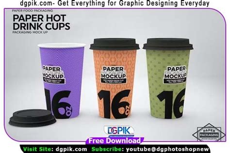 Paper Hot Drink Cups Packaging Psd Mockup DGPik