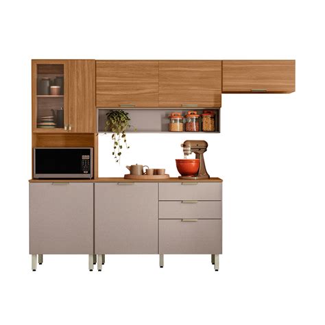 Cozinha Compacta Alba Portas Gavetas Am Ndola E Nude