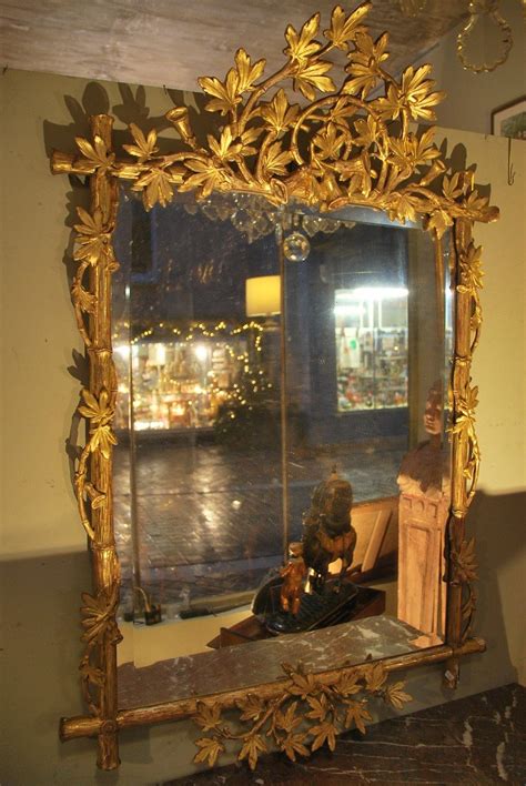 Proantic Miroir En Bois Dor Bambou D Poque Napol On Iii