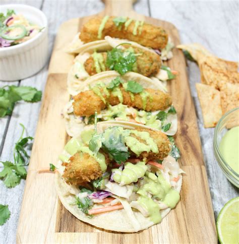 Fried Avocado Tacos With Jalapeno Slaw And Cilantro Lime Crema Eat