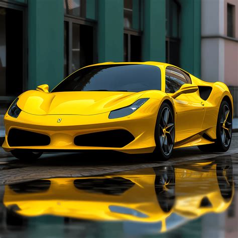 The Exotic Yellow Ferrari - Etsy