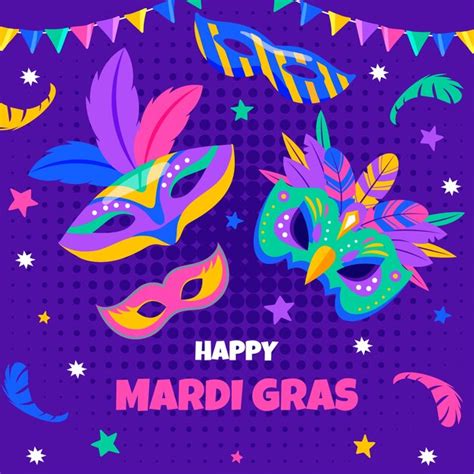 Premium Vector Flat Mardi Gras Festival Illustration